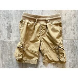 GAP Kids Boy Toddler Drawstring Elastic Shorts Easy On Shorts Khaki Cargo XS 4-5